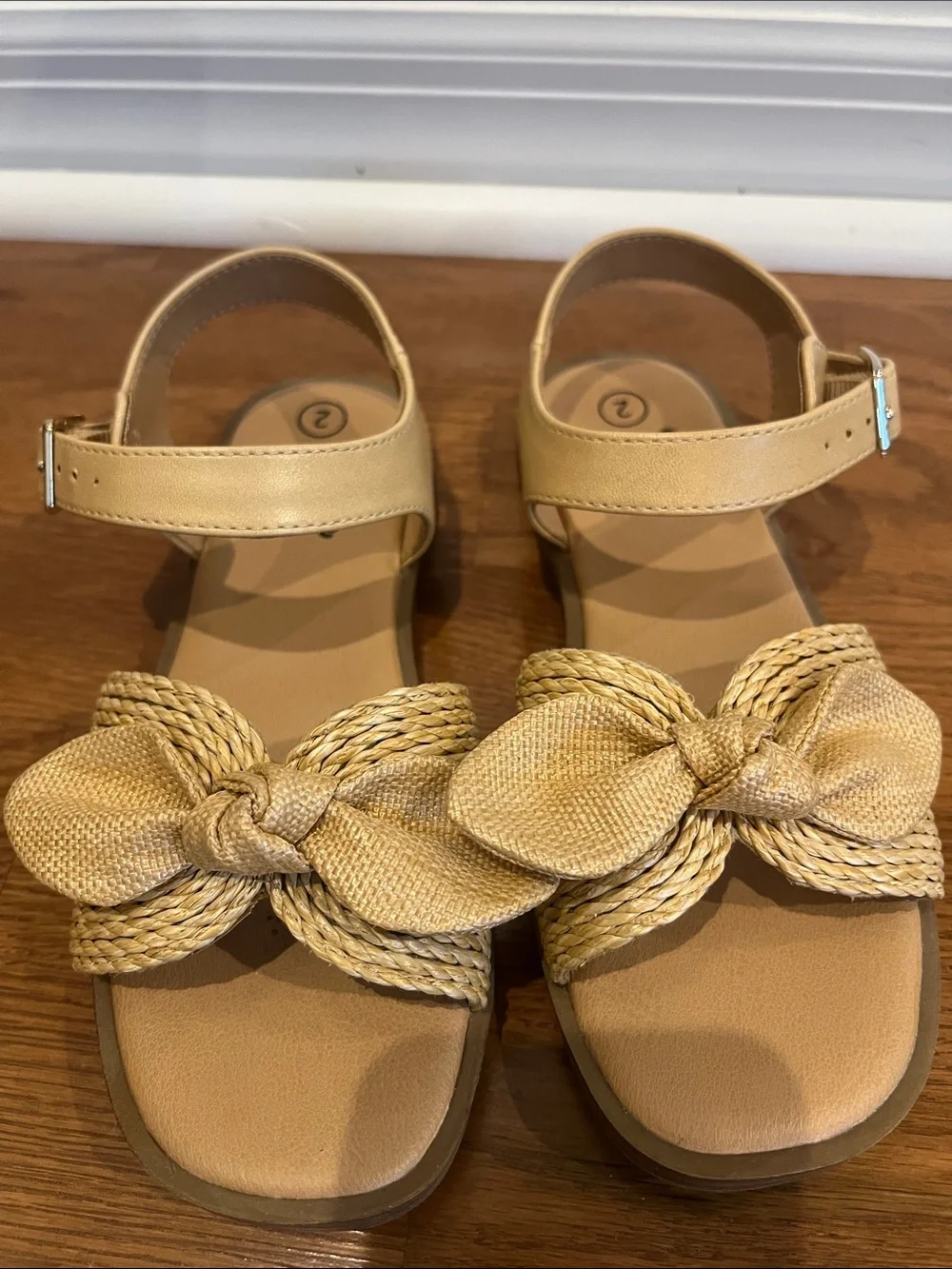 art class Braided Bow Ankle-Strap Sandals in Beige